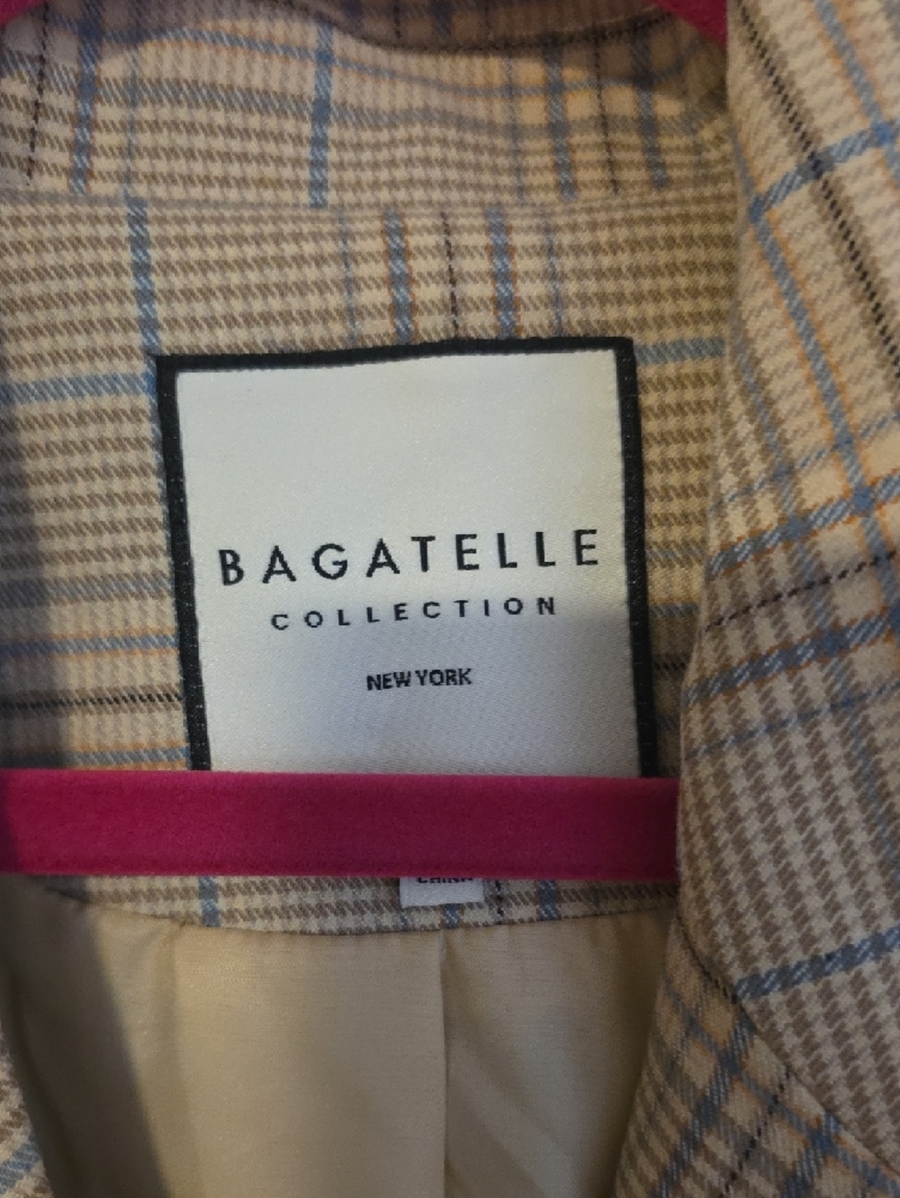 Beaudette Double-Breasted Beige Plaid Trench Coat - Picture 2 of 10